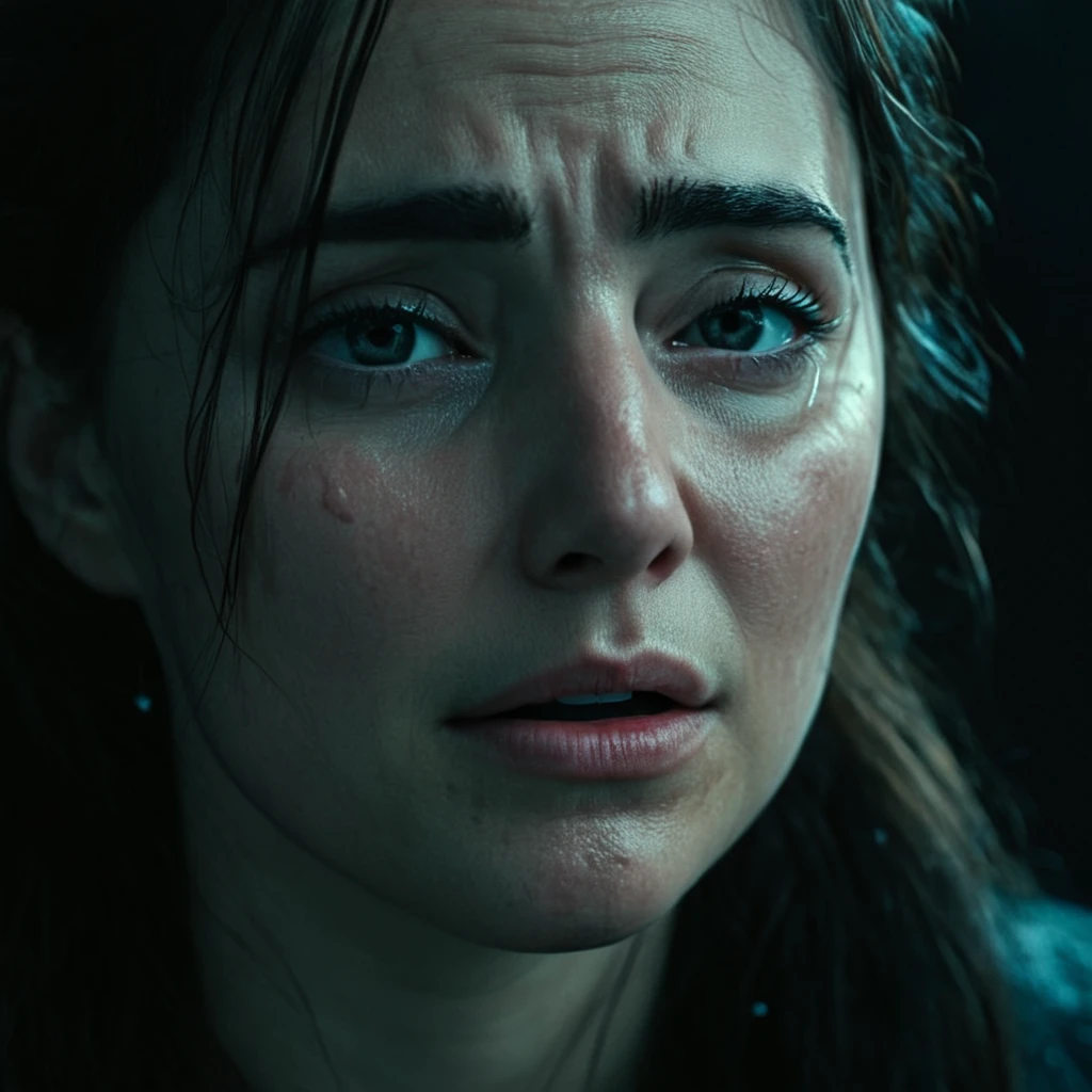 cinematic film still of  <lora:hon3y2 v2:1> hon3y2 
<lora:eyetune:0.1>
<lora:perfection style:0.1>
<lora:detailed:0.1>
teary crying facial expression of a woman with tears on her face and eyes, movie themed, sharp, detailed skin, epic cinematic photography, artistic, creative, wrinkly face, dramatic lighting style, cinematic color style, Kodak film style, skin pore, emotional style, gustier style, facial expression style, teary crying facial style, 1girl, solo, jewelry, closed mouth, monochrome, greyscale, sweat, earrings, tears, lips, crying, portrait, realistic, long hair, looking at viewer, parted lips, crying with eyes open, horror (theme), pillarboxed
, shallow depth of field, vignette, highly detailed, high budget, bokeh, cinemascope, moody, epic, gorgeous, film grain, grainy