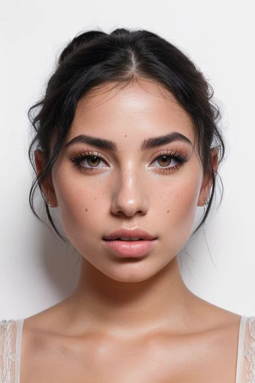 DEN_kattdumont_OF,
((headshot:1.1) portrait on a bright white background, (headshot:1.2), face focus, intricate (beautiful eyes:1.2), (wide open eyes:1.1), Big eyes, clean photo, side lighting, low contrast, low saturation:1.2),
bokeh, f1.4, 40mm, photorealistic, raw, 8k, textured skin, skin pores, intricate details <lora:epi_noiseoffset2:1>, epiCRealism