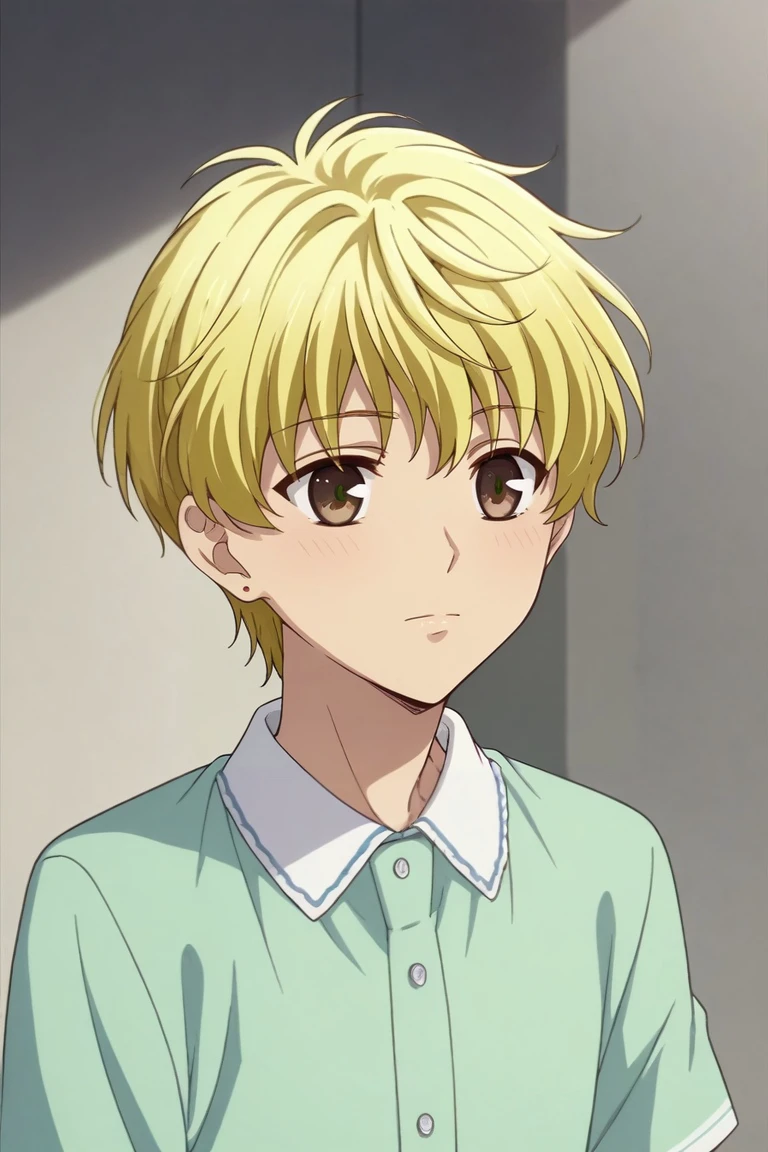 score_9, score_8_up, score_7_up, source_anime, rating_safe, , semi-realistic, , depth of field, 1boy, solo, male focus, <lora:momiji_souma_pony:1>, momiji_souma, blonde hair, brown eyes, short hair, aged down, , , <lora:sdxl_lightning_8step_lora:1>