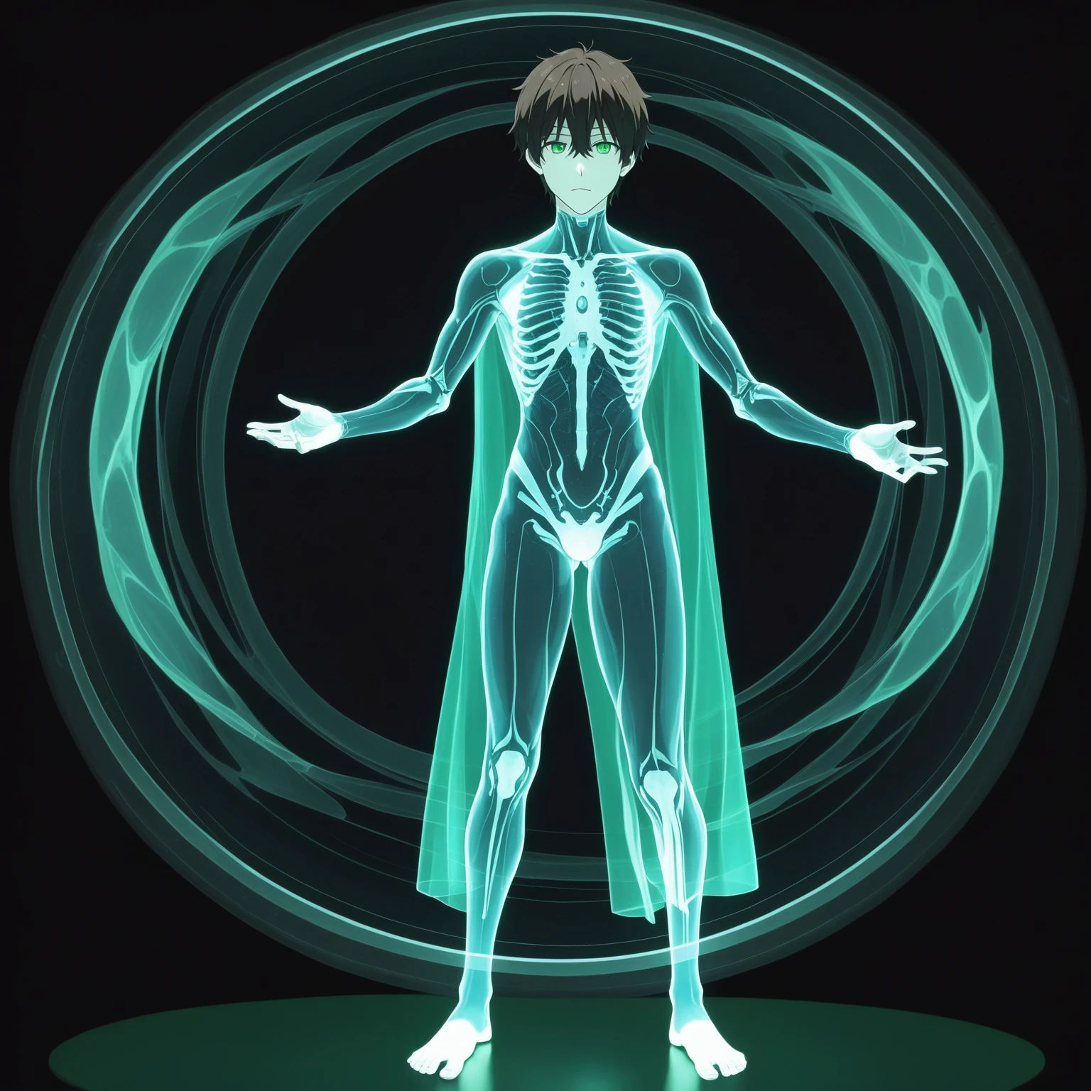 masterpiece,best quality,(quanxi3d:1.5).(holographic projection:1.5) ,holographic face,(white background,simple background), (full body),1 boy,orekihoutarou, green eyes,black hair,brown hair, expressionless, gakura, gridlines,(transparent), (transparent body:1.5), (transparent face:1.5), (transparent hands),(glowing body),<lora:quanxi31305-000028:0.6:lbw=MIDD> ,   <lora:orekihoutarouXL1:1>