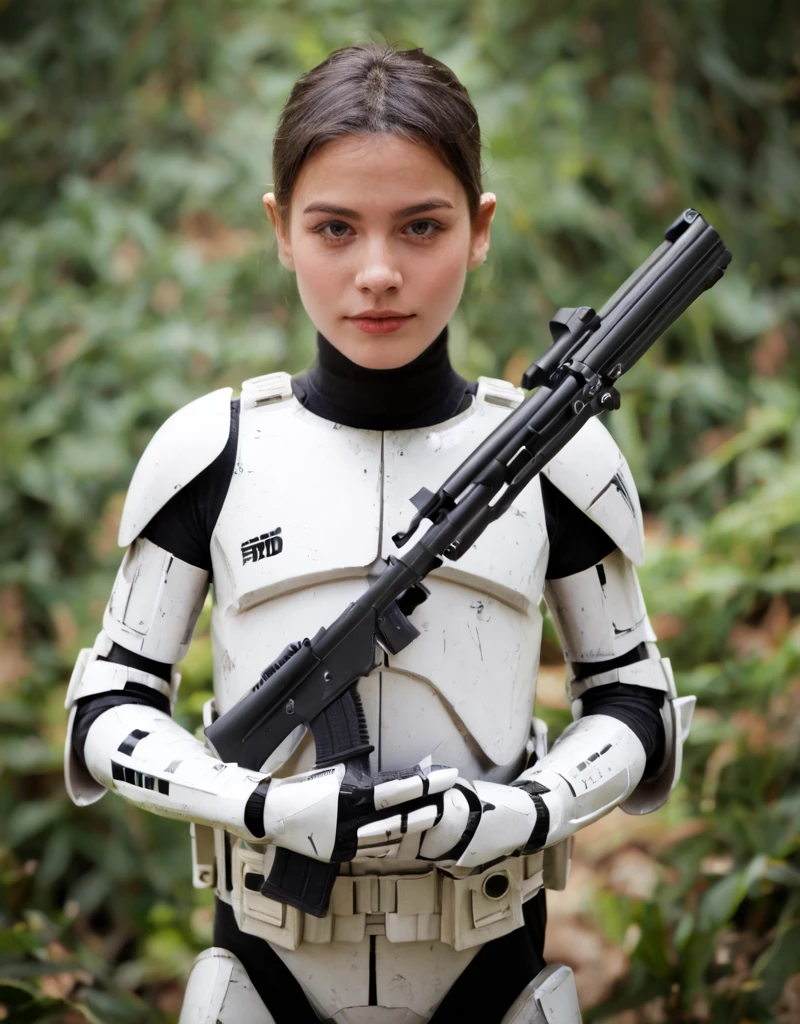 score_9, score_8_up, score_7_up, score_6_up, score_5_up, score_4_up,  photorealistic, realistic, , blurry background, spacecraft interior,  Clone-Trooper, Clone-Wars, solo, 1girl, holding, male focus, weapon, holding weapon, armor, gun, parody, black hair, tan skin, holding gun, rifle, sniper rifle, <lora:Phase_I_Clone_Trooper:1>