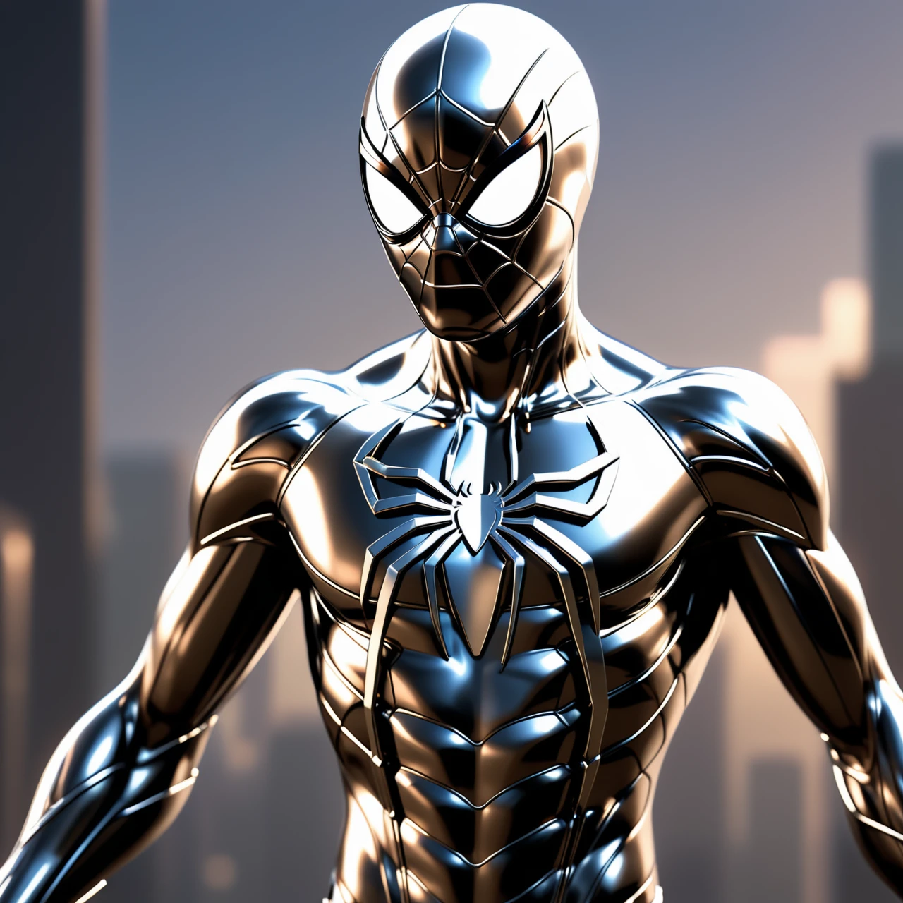 spiderman made out of Jed-Steel, masterpiece, wallpaper engine, octane render ,  <lora:PolishedSteelStyle:0.7>