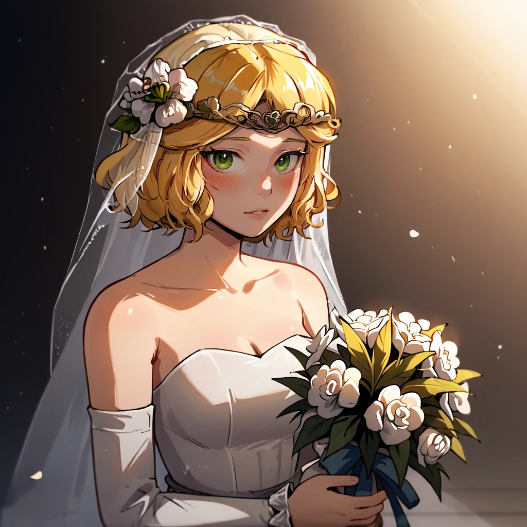 score_9,score_8_up,score_7_up,source_anime,
1girl,solo focus,close-up,<lora:Ar (7):1>,roderika, elden ring, blonde hair,green eyes,bouquet, bridal veil, circlet, hair flower, hair ornament, veil, wedding dress, collarbone, blushing, looking at viewer, altar, wedding, white flowers, bouquet, holding bouquet,