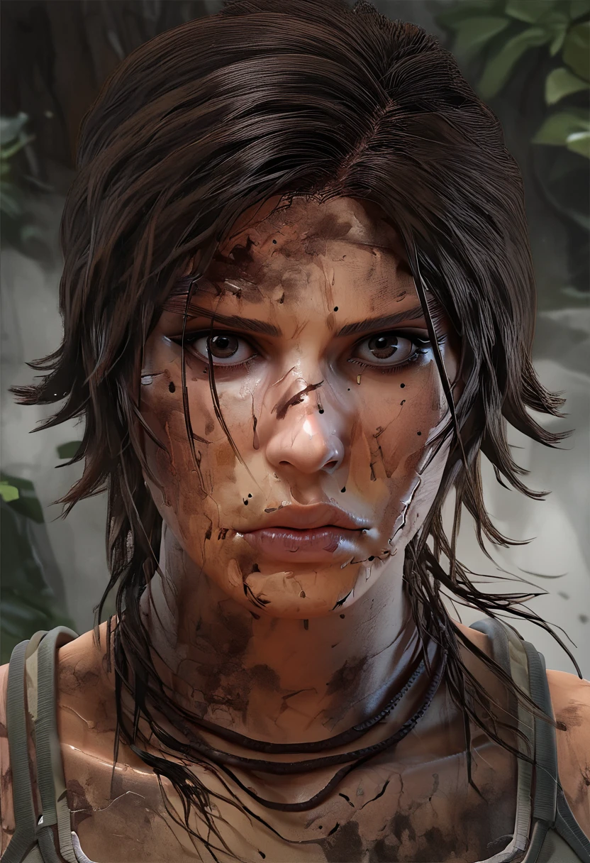 score_9, score_8_up, score_7_up, score_6_up, score_5_up, score_4_up, lara croft, close-up, dirty, necklace, looking at viewer <lora:LaraCroft2013:1>