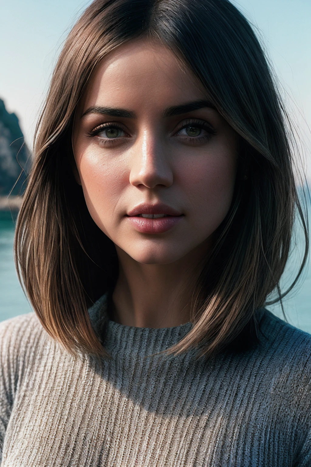 AnaDA_SoloTI_v1,
Fair Isle knit sweater dress, portrait, 85mm, (analog, cinematic, film grain:1.3), ( Virtual Reality World, Digital realm with vibrant landscapes, floating islands, fantastical creatures, and avatars.), detailed eyes, seductive pose, painted lips,(cinematic shot:1.3), (natural lighting, lit from above),
epiCPhoto