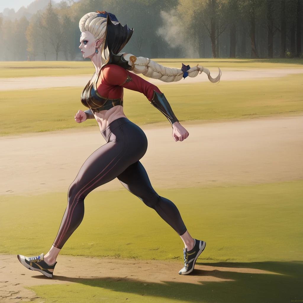 score_9, score_8_up, score_7_up, score_6_up, side profile,
IsabellavonCarstein, mature woman, voluptuous, small pointed ears, white skin, blue eyes, black sclera,
jogging, running, sweating, active wear, yoga pants, fitness wear,
<lora:Isabella_von_Carstein:1>