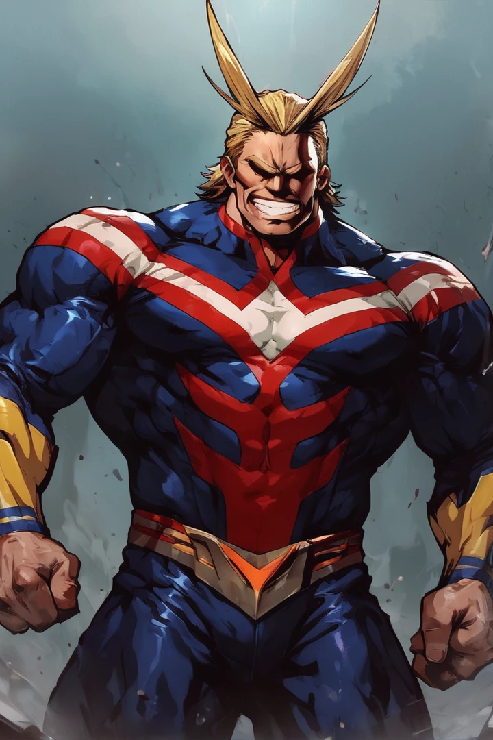 score_9, score_8_up, score_7_up, source_anime, source_explicit
all-might, blonde hair, grin, antenna hair, superhero, muscular, body suit, male focus, solo, black covered eyes rough shadows
<lora:detailed_notrigger:1><lora:All_Might_-_Boku_No_Hero_-_My_Hero_Academia:1> <lora:twilight:1>