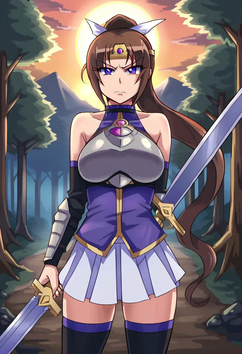 ta1, 1girl, standing, looking at viewer, brown eyes, solo, wide-eyed, shoked, surprised, long hair, white jacket, sleeveless, fingerless gloves, bottomless, pussy, medium breasts, cleavage, breasts apart, sagging breasts, outdoors, garden, river, <lora:Function_Add.Detail:0.4> <lora:Character_Yugioh_Alexis.Rhodes:0.6> <lora:Function_Better.Hands:1> <lora:Concept_Hanging.Breasts:0.6> hanging breasts <lora:Style_Ken.Sugimori_(Pokemon):0.5>