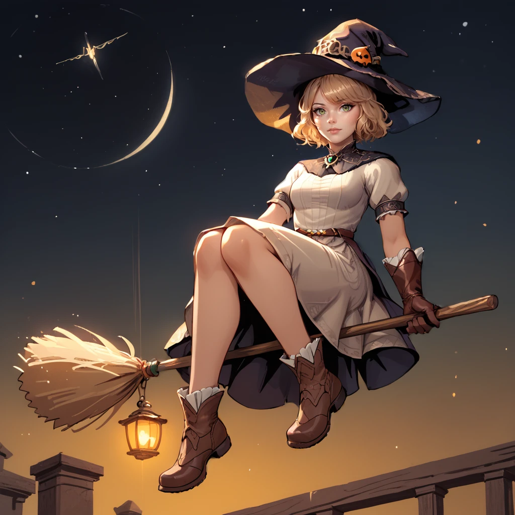 score_9,score_8_up,score_7_up,source_anime,
1girl,solo focus,cowboy shot,<lora:Ar (7):1>,roderika,elden ring,looking at viewer,brown gloves,dress,brown footwear,brooch,broom riding,sitting on broom,witch,witch hat,flying,in sky,from below,star \(sky\),night,halloween,