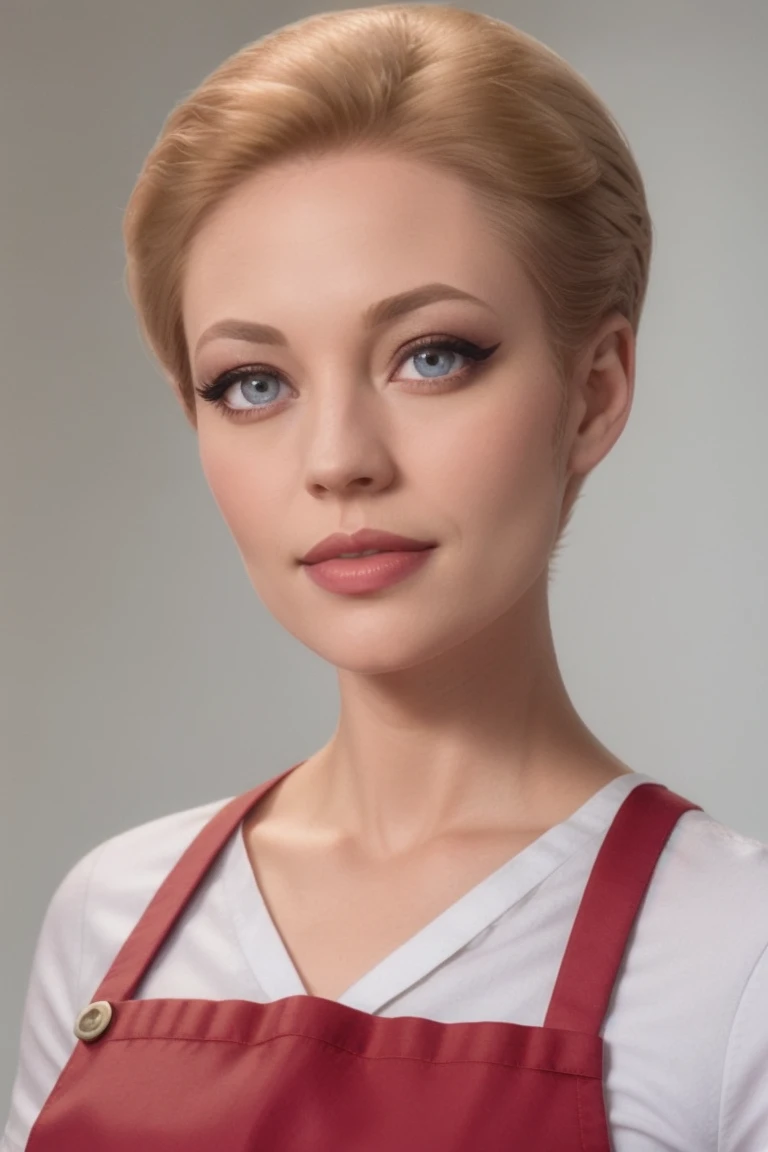 <lora:sevenofnine-09:0.6>,sevenofnine, ((short hair, pixie cut)), ((detailed skin, detailed face):1.2), ((detailed eyes, beautiful eyes):1.2), ((red lipstick, blush, eye shadow, eyeliner, pale skin)), , ((red lipstick, blush, pale skin)),((detailed eyes, beautiful eyes, detailed face, beautiful face)), , photo of a woman, ((apron, shirt, waitress outfit, notepad, diner, sunrise)), slight smile