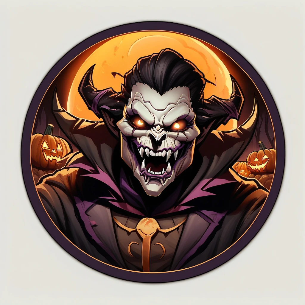 masterpiece，best quality,
circle icon, content in the circle icon, outside, spectral monster portraits monster sinister carnival cider donuts skulls malevolent gaze phantom glow vampire fangs visiting pumpkin patches