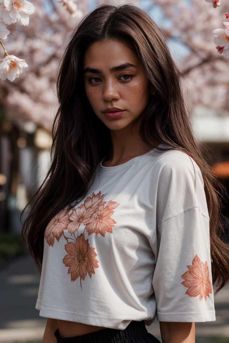 (telephoto shot:1.3) Tower13_Spice (smile:1.3) (skinny, slim, slender, narrow waist:1.3)BREAK (Wearing Brown Cotton Floral print t-shirt with oversized, brightly colored blossoms:1.3) BREAK (In the Gym , in Europe:1.3) ((Photo Focus, DOF, Aperture, insanely detailed and intricate, character, hypermaximalist, hyper realistic, super detailed, (lens flare)))<lora:exposure_control_v10:-0.2> <lora:more_details:0.3>