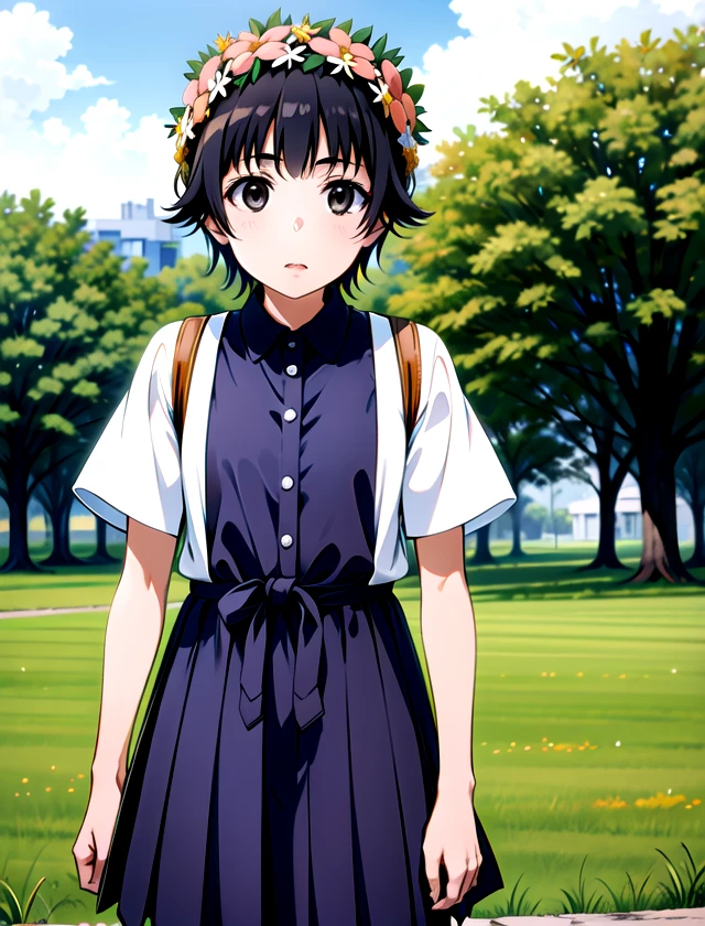 uiharu kazari, solo, standing, outside, 1girl  <lora:uiharu-kazari:1>