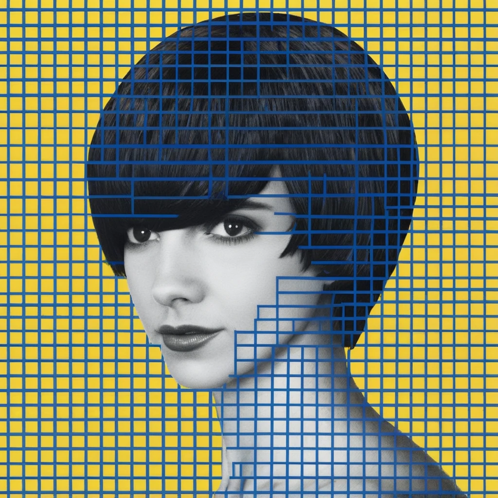 grid, short hair