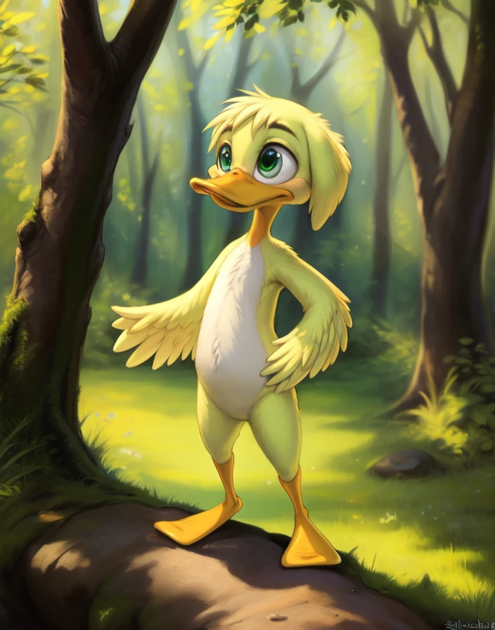 <lora:SissyDuckling:0.85>  SissyDuckling,  green eyes,  naced,   (chibi, Duck)  ( Hands on hips, standing,)
Male, Detailed multicolored skin, ( solo), [day,  forest, trees, meadows, grass, clouds,], 
(beautiful, aesthetic, perfect, delicate, intricate), masterpiece, digital drawing, best quality, AS-YoungerV2:0.6, AS-YoungestV2:0.5,   
[by kenket|by totesfleisch8], by thebigslick:by silverfox5213:0.8], [by syuro, by paloma-paloma::0.2, (Tricksta, TotesFleisch8)