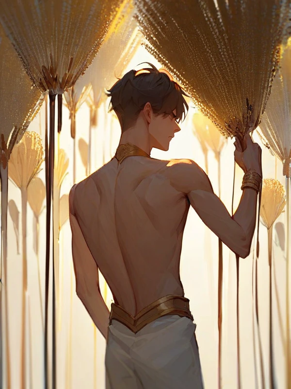 ((score_9, score_8_up, score_7_up)),(((source anime, best quality, best aesthetic, perfect anatomy, very NSFW, Art Composition, Gold Ratio))),1boy,skinny,slim sexy body,slender man,Chocolate brown Hair,(Male Cartographer, Glaring, holding umbrella, in container, Back lighting),((<lora:zoom_slider_v1:-3>,, wheat field)),