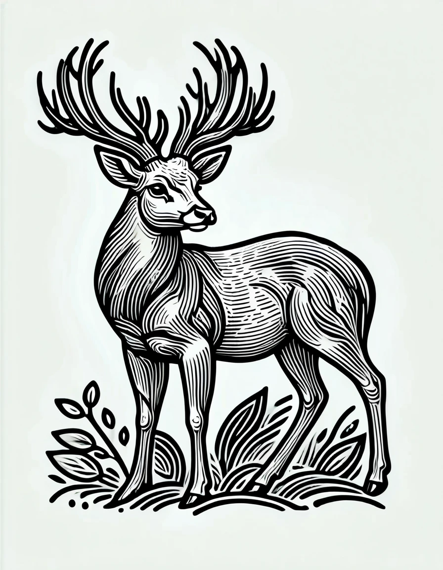 lineartlora, deer
