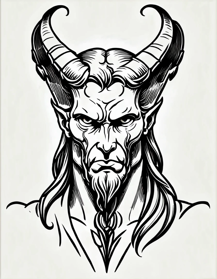 lineartlora, lucifer, portrait