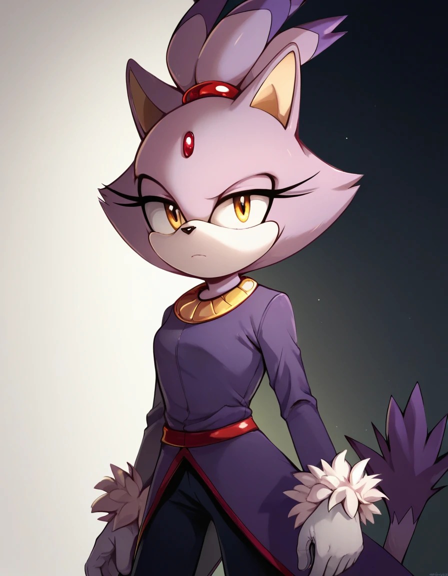 score_9, score_8_up, score_7_up, score_6_up, score_5_up, score_4_up, <lora:Senshion210:0.9> senshion, Blaze the cat, standing, looking at viewer, expressionless
