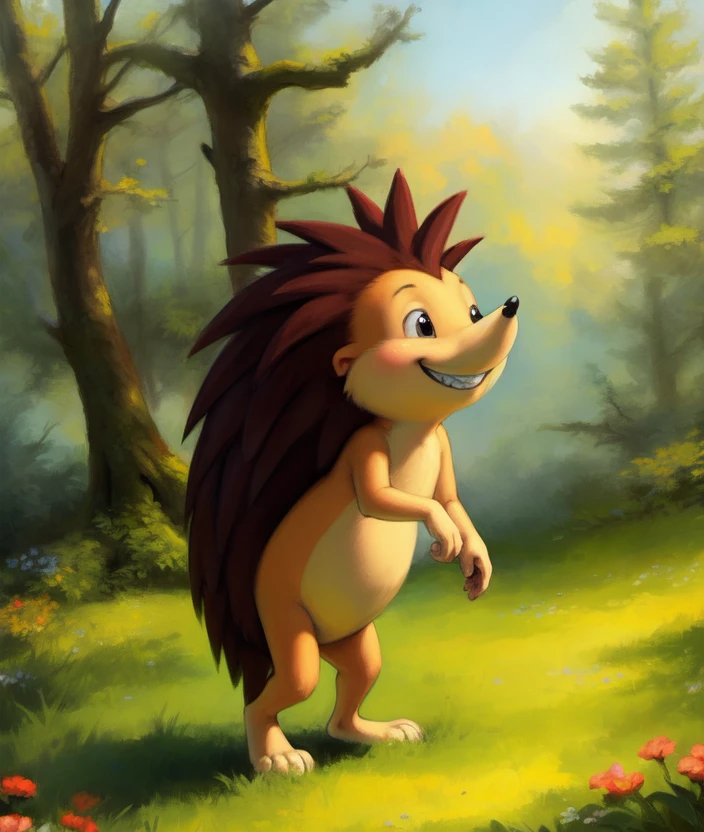 <lora:Basilthehedgehog:0.85>  Basilthehedgehog, hedgehog,  naced,   (chibi,)  (grin, leaning forward)
Male, Detailed multicolored skin, ( solo), [day,  forest, trees, meadows, grass, clouds,] solo focus, 
(beautiful, aesthetic, perfect, delicate, intricate), masterpiece, digital drawing, best quality, AS-YoungerV2:0.6, AS-YoungestV2:0.5,   
[by kenket|by totesfleisch8], by thebigslick:by silverfox5213:0.8], [by syuro, by paloma-paloma::0.2, (Tricksta, TotesFleisch8)