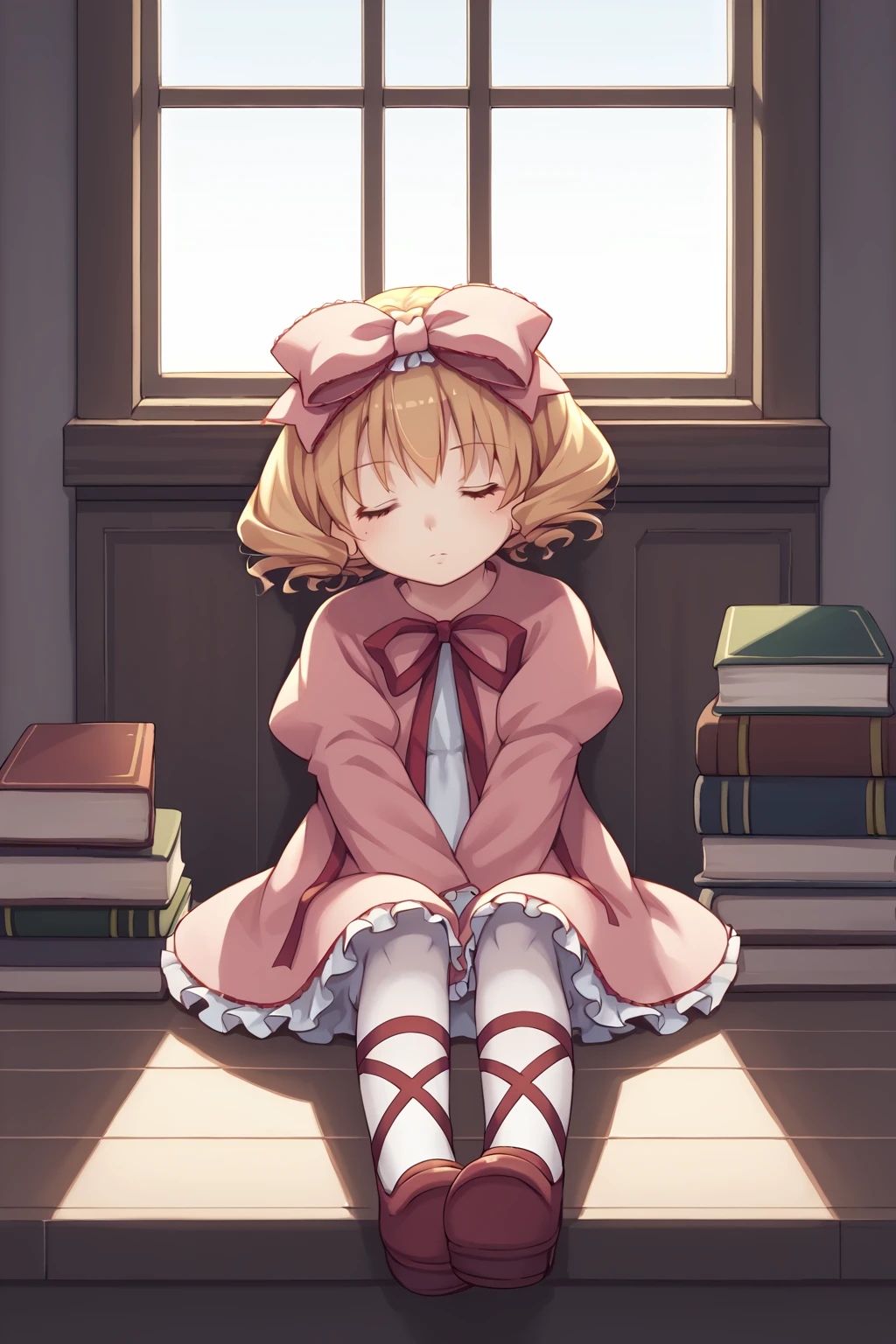 score_9, score_8_up, score_7_up, score_6_up, score_5_up, score_4_up, source_anime, BREAK
1girl, <lora:Hinaichigo_pdxl_v1.0:0.9> hinaichigo, dress, ribbon, bow, pantyhose, BREAK
closed eyes, sitting, sleeping, BREAK
flower, book, window, rose
