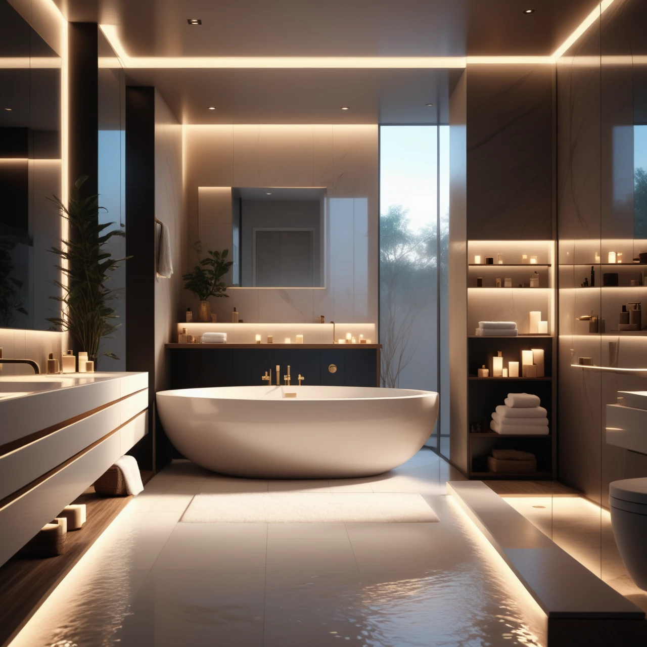 a  Jed-Modern bathroom , masterpiece, full of details,ambient light, photorealistic, sharp and in focus  <lora:ModernInteriorSDXL:0.7>