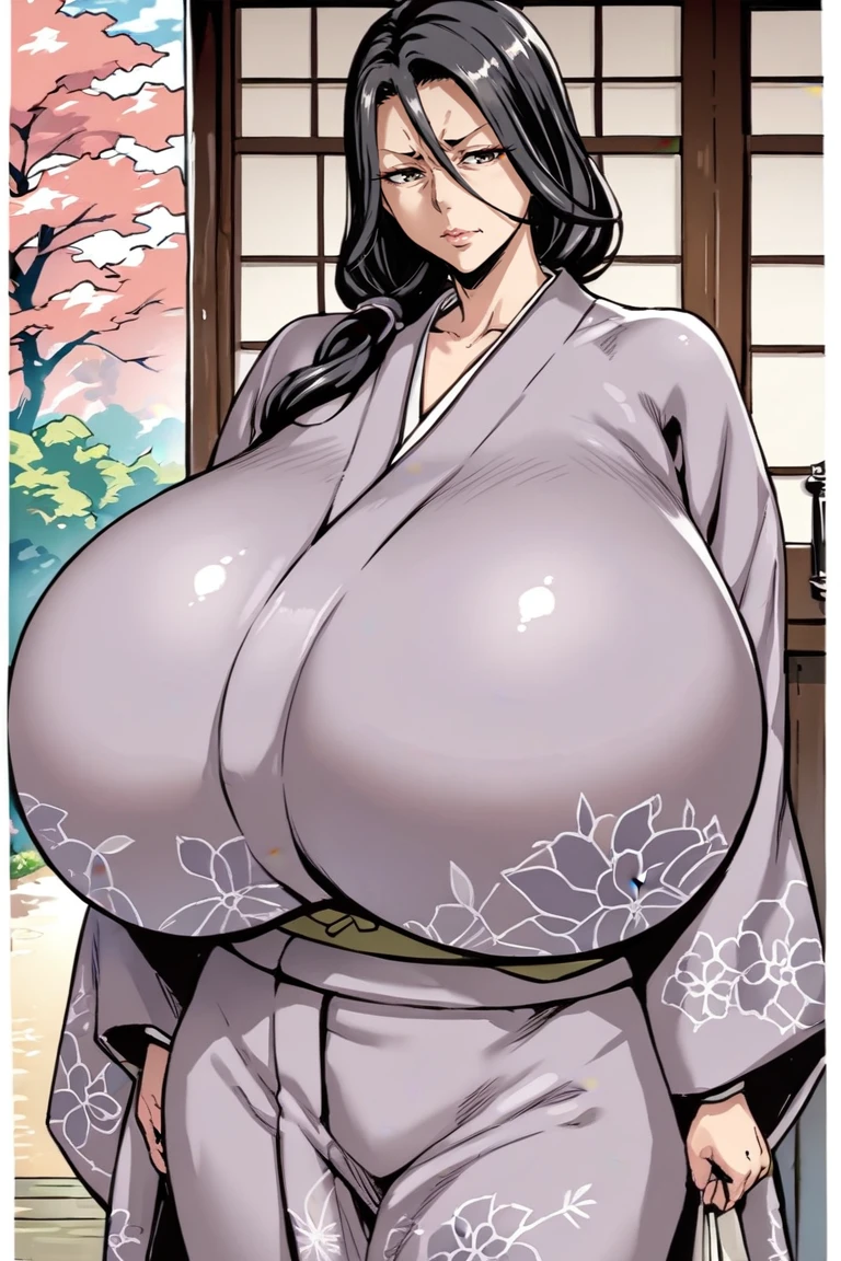 score_9, score_8_up, score_7_up, score_6_up, source_anime,, mature female, , gigantic breasts, black hair, , 1girl, kujo fumiko,Kujo fumiko, japanese clothes, traditional Japanese clothing<lora:EMS-418961-EMS:1.000000>