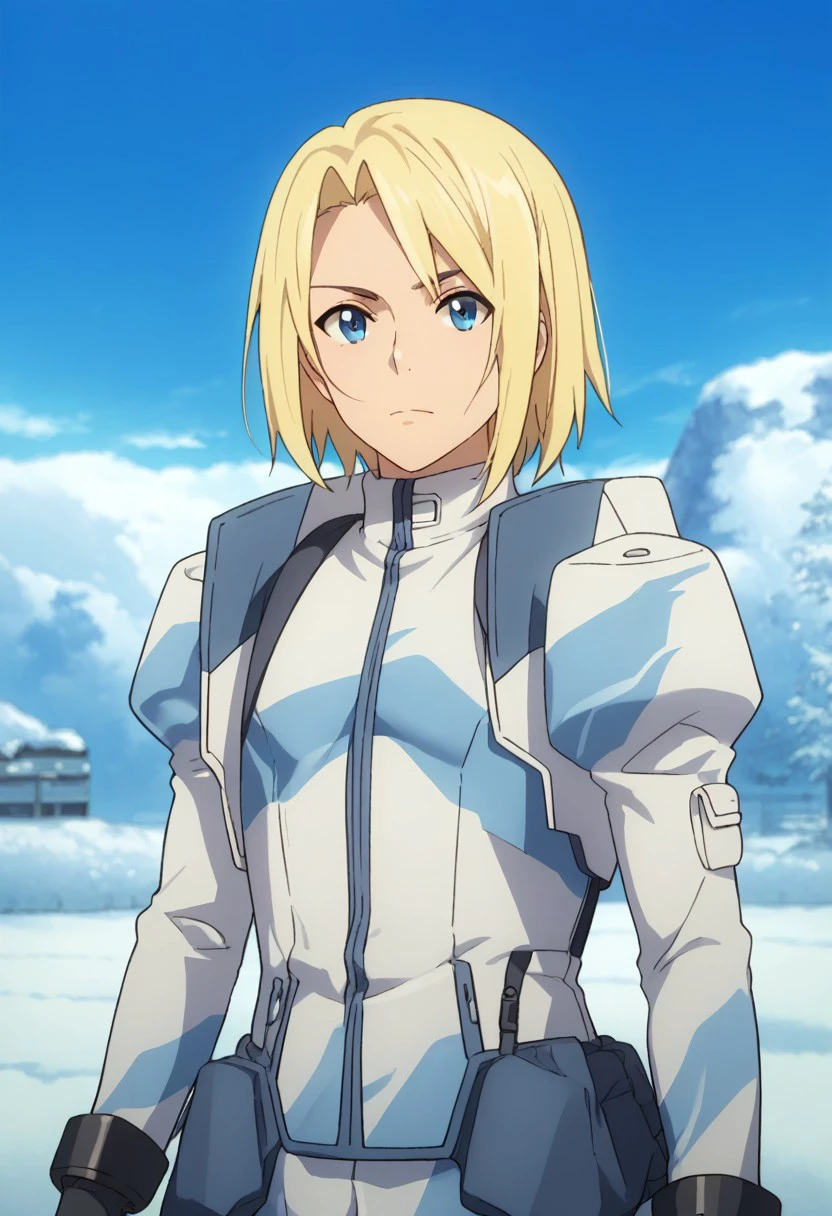 score_9, score_8_up, score_7_up, source_anime, highly detailed, 
quenser, solo, blonde hair, gloves, military, uniform, 1boy, military uniform,
male focus, upper body, black gloves, standing, white uniform,
outdoor, sky, blue sky, snow,