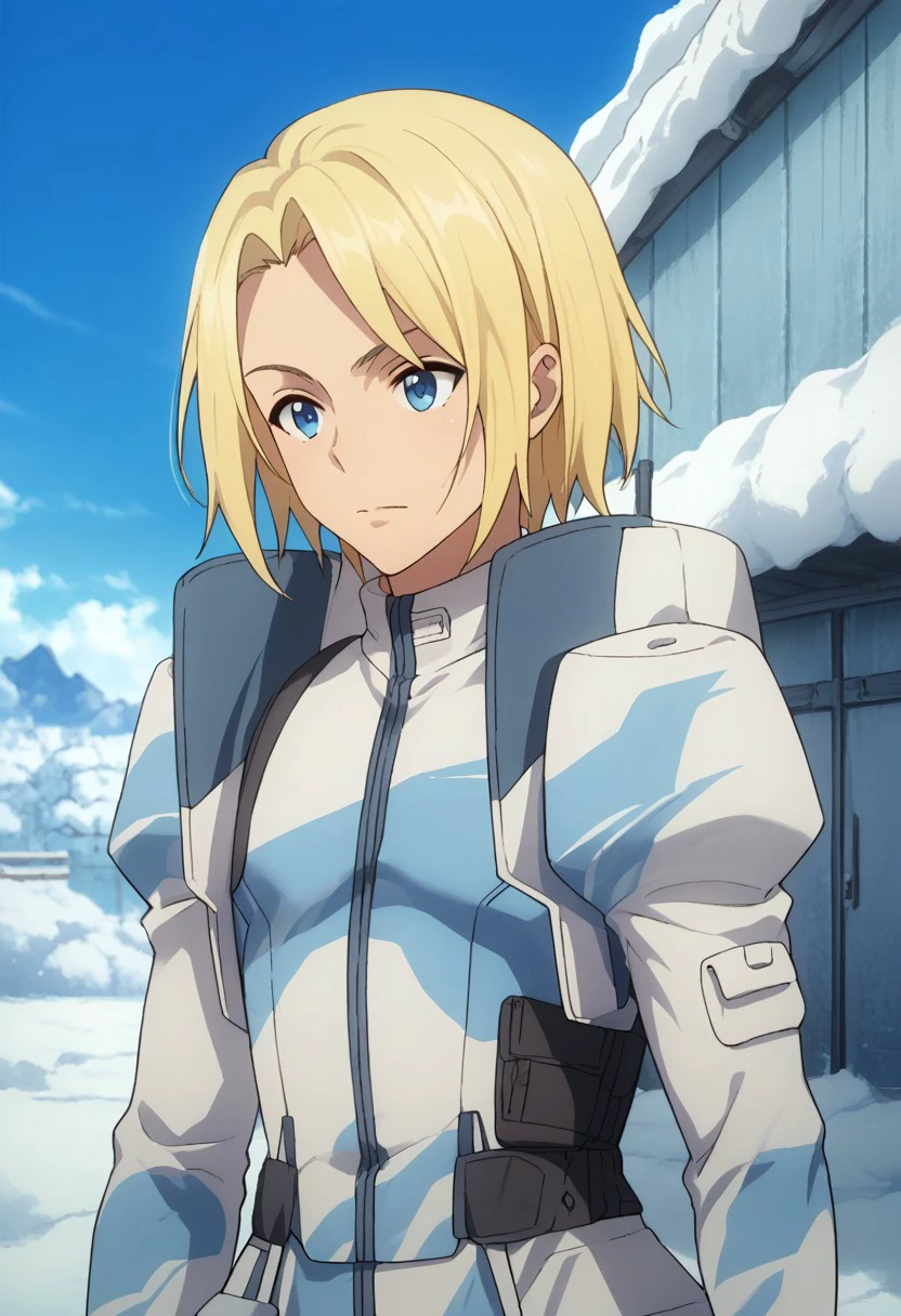 score_9, score_8_up, score_7_up, source_anime, highly detailed, 
quenser, solo, blonde hair, military, uniform, 1boy, military uniform,
male focus, upper body, standing, white uniform,
outdoor, sky, blue sky, snow,