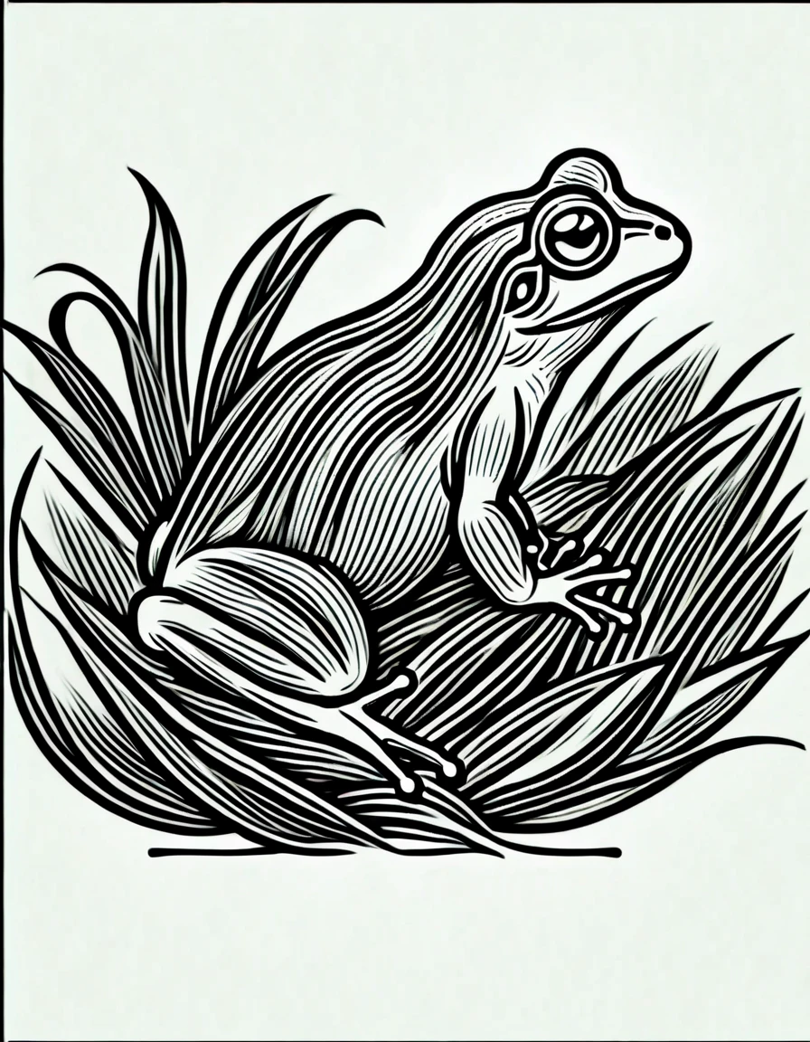 lineartlora, frog