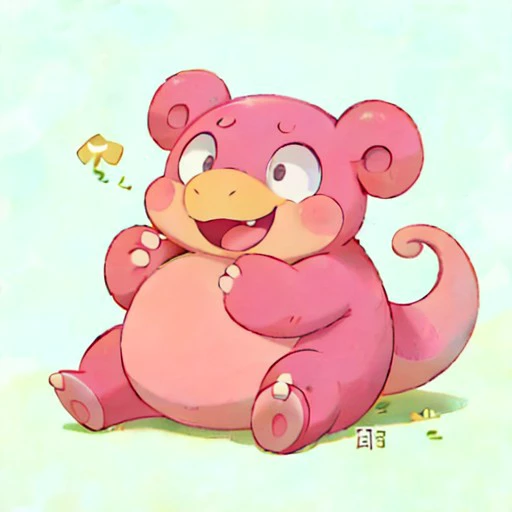 cute, slowpoke, pokemon, happy, feral