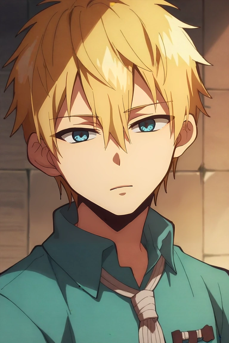 score_9, score_8_up, score_7_up, source_anime, rating_safe, intricate details, (realistic:0.6), looking at viewer, , 1boy, solo, male focus, <lora:teru_minamoto_pony:0.76>, teru_minamoto, blonde hair, blue eyes, short hair, bangs, hair between eyes, , medieval costume, <lora:sdxl_lightning_8step_lora:1>