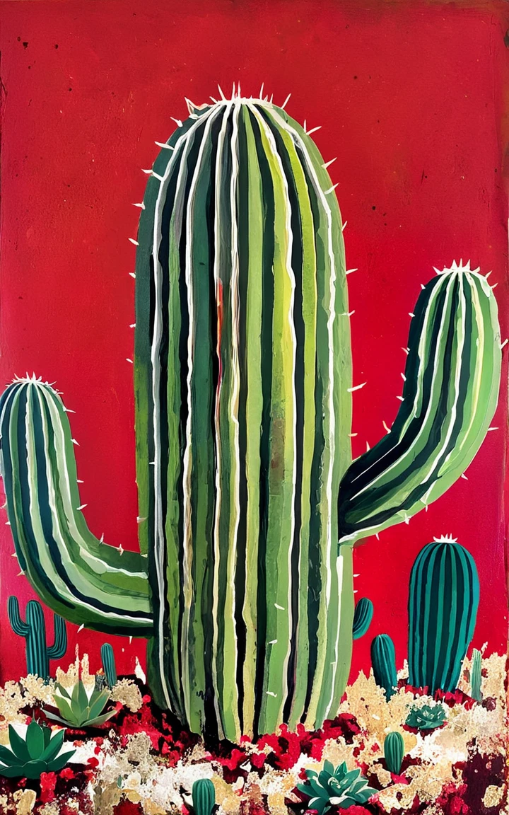 <lora:t1ngSDXL:1> t1ng, traditional media, abstract, texture, no humans, cactus,