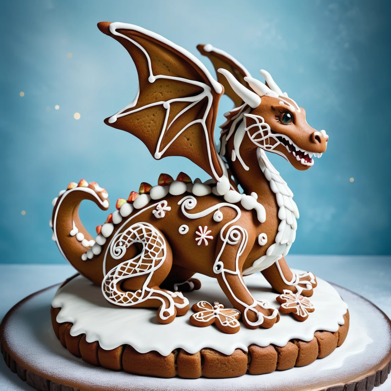 a dragon ,icing, gingerbread   <lora:GingerbreadStyle_epoch_10:0.7>