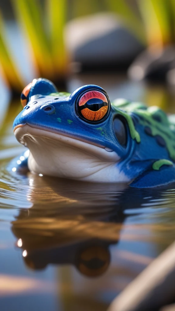 (Ansel Adams Style)  | |  | Toad's face close-up with warty skin and alert eyes against a wetland backdrop | 
(Artek_micro_II_b3yond_DolbyVision_vibrant_summer_macro_shot_style1_masterpiece:2)  