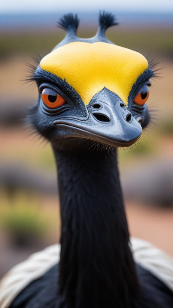 (Ansel Adams Style)  | |  | Emu's face close-up with curious eyes and wet feathers against a scrubland backdrop | 
(Artek_micro_II_b3yond_DolbyVision_vibrant_summer_macro_shot_style1_masterpiece:3)  