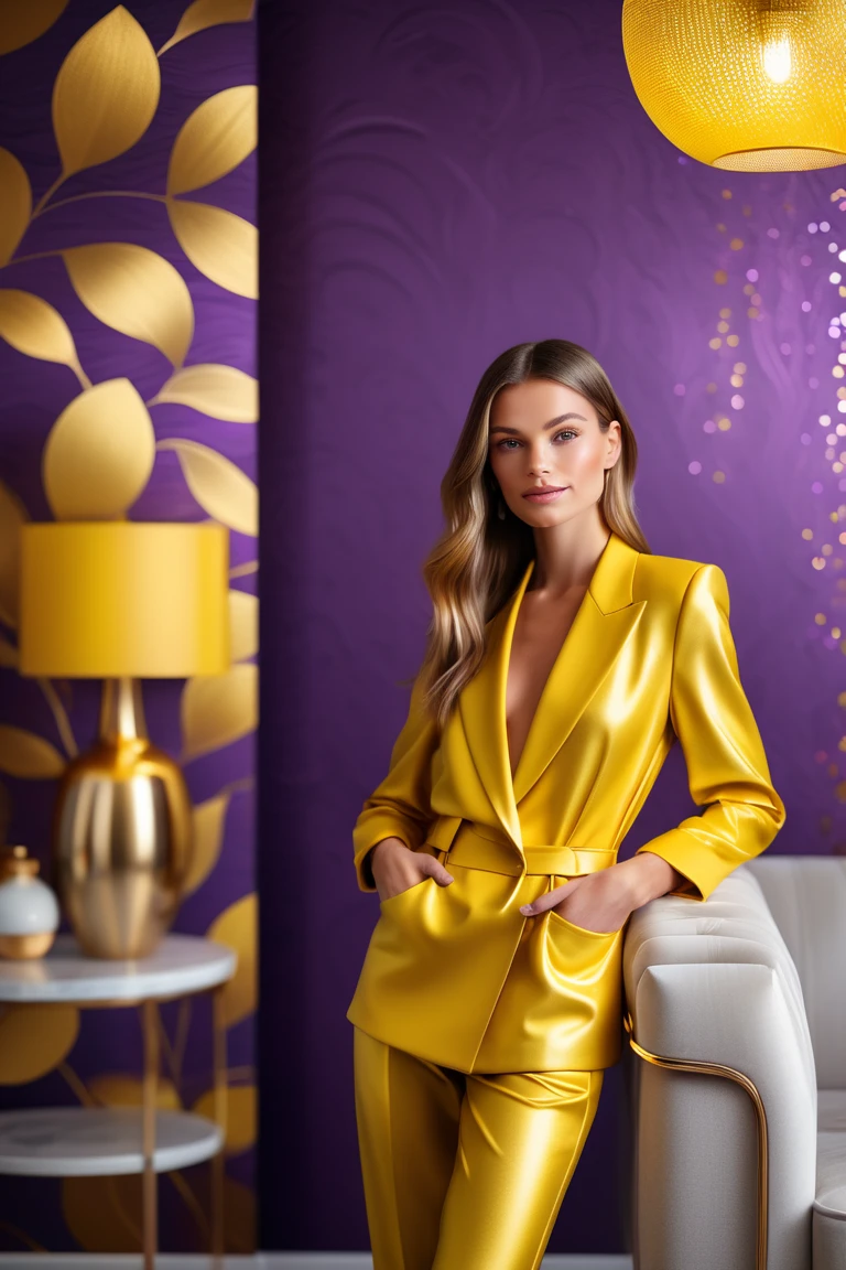 PYS-XL beautiful woman in a modern home, against a wall with wallpaper and furniture
(photorealistic) (bokeh) (intricate details) (cinematic lighting) (sharp focus)