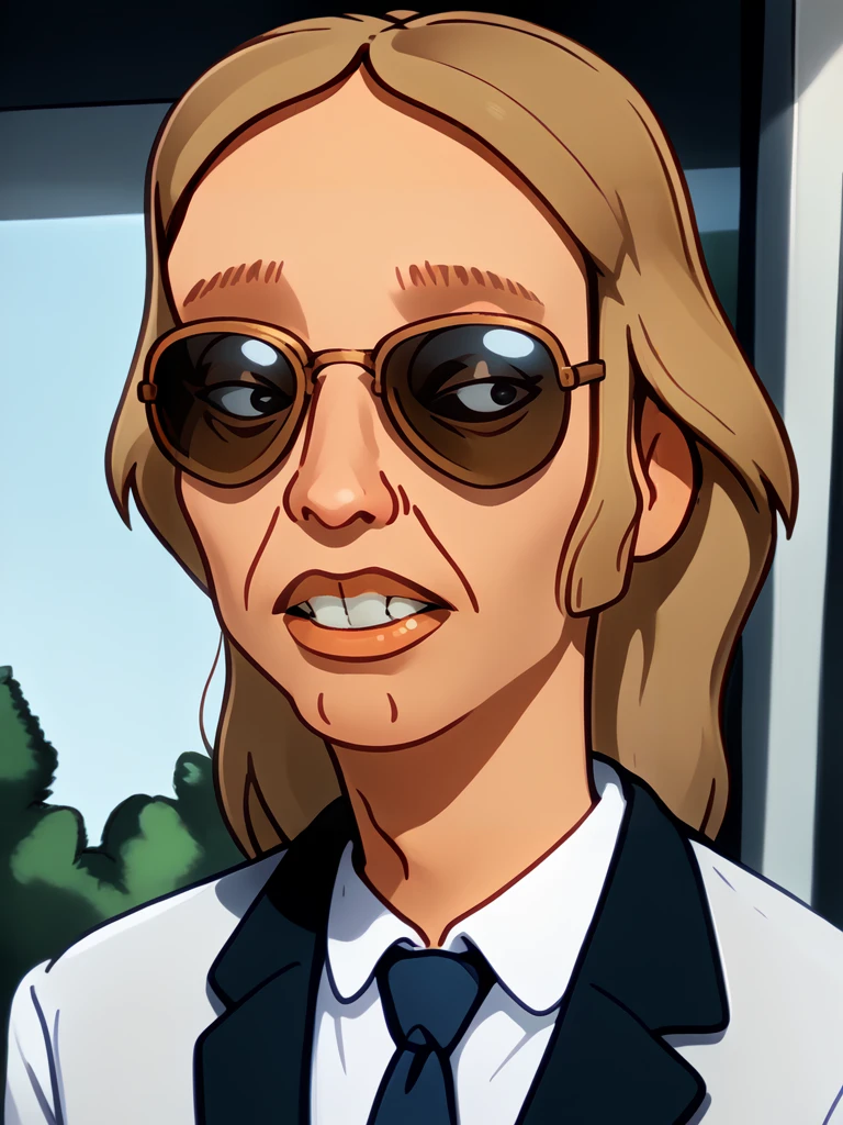 <lora:Elroy_Lucky_Kleinschmidt_-_KOTH-10:1.3>elroy_lucky_kleinschmidt, 1boy, dirty blonde hair, side_burns, suit and tie, sunglasses, teeth, black eyes, portrait, <lora:PonyXL_rayban_sunglasses_v0.2-pony:1> aviator sunglasses,, source_cartoon, score_9, score_8_up, score_7_up,