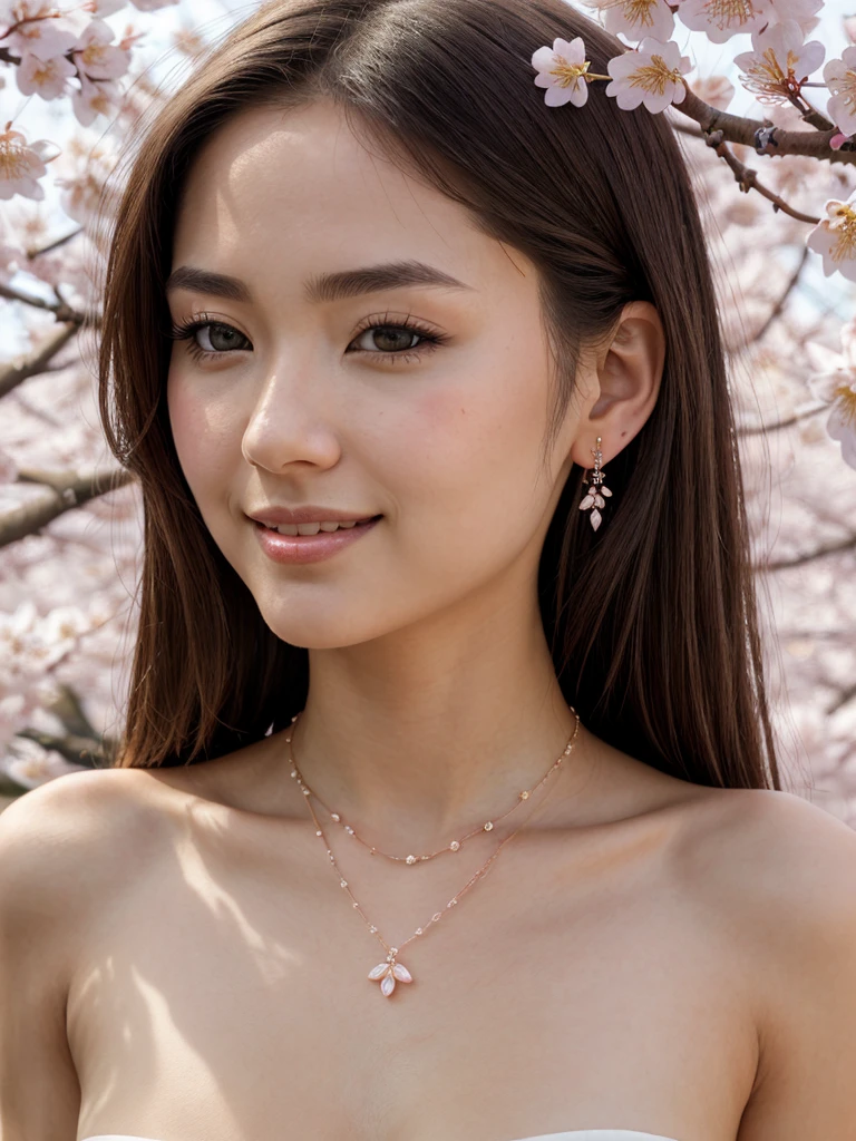 (1Girl:1.3),flawless,clean,masterpiece,professional artwork,famous artwork,(perfect face:1.6),Detail Face,Highly detailed face and skin texture,Double eyelids,Detailed eyes,(beautiful eyes:1.4),Pure Beauty,(slim female body:1.3),(Night:1.5),(outdoor:1.2),goddess,fantasy,dreamlike,(rich:1.4),luxury,intricate detail,delicate pattern,charming,hair ornament,(smile:1.3),looking at viewer,(cherry blossoms:1.3),onsen,(big breasts:1.2),(Soft light:1.2),(solo:1.6),Earrings,Necklace,(Elegant hair:1.2),High- sharpness,High High quality,detailed body render,Clear focus,Gradient hair,Slender abs,Long hair,best quality,Close-up,Ultra HD,shot by a Hasselblad camera,with high-definition,ultra-realistic skin details,