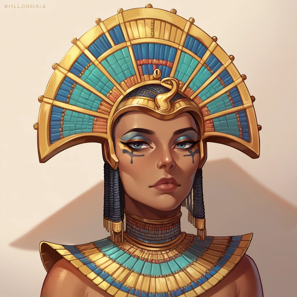 score_9, score_8_up, score_7_up, score_6_up, score_5_up,
Khalida, solo, jewelry, armor, helmet, female, eyeshadow, brown skin, egyptian,
 <lora:Khalida:1>