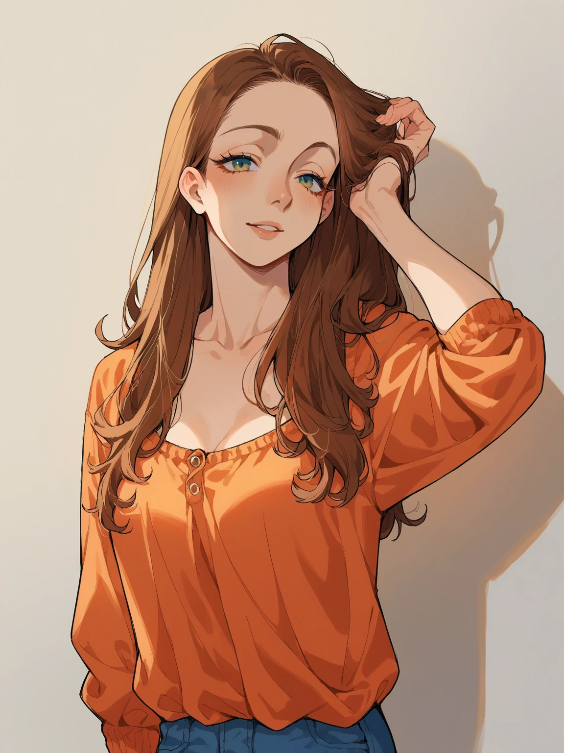 luciewilde <lora:luciewilde-pony:1>, <lora:m04XLP:1> m04, source_cartoon, score_9, score_8_up, score_7_up,  1girl, solo, long hair, brown hair