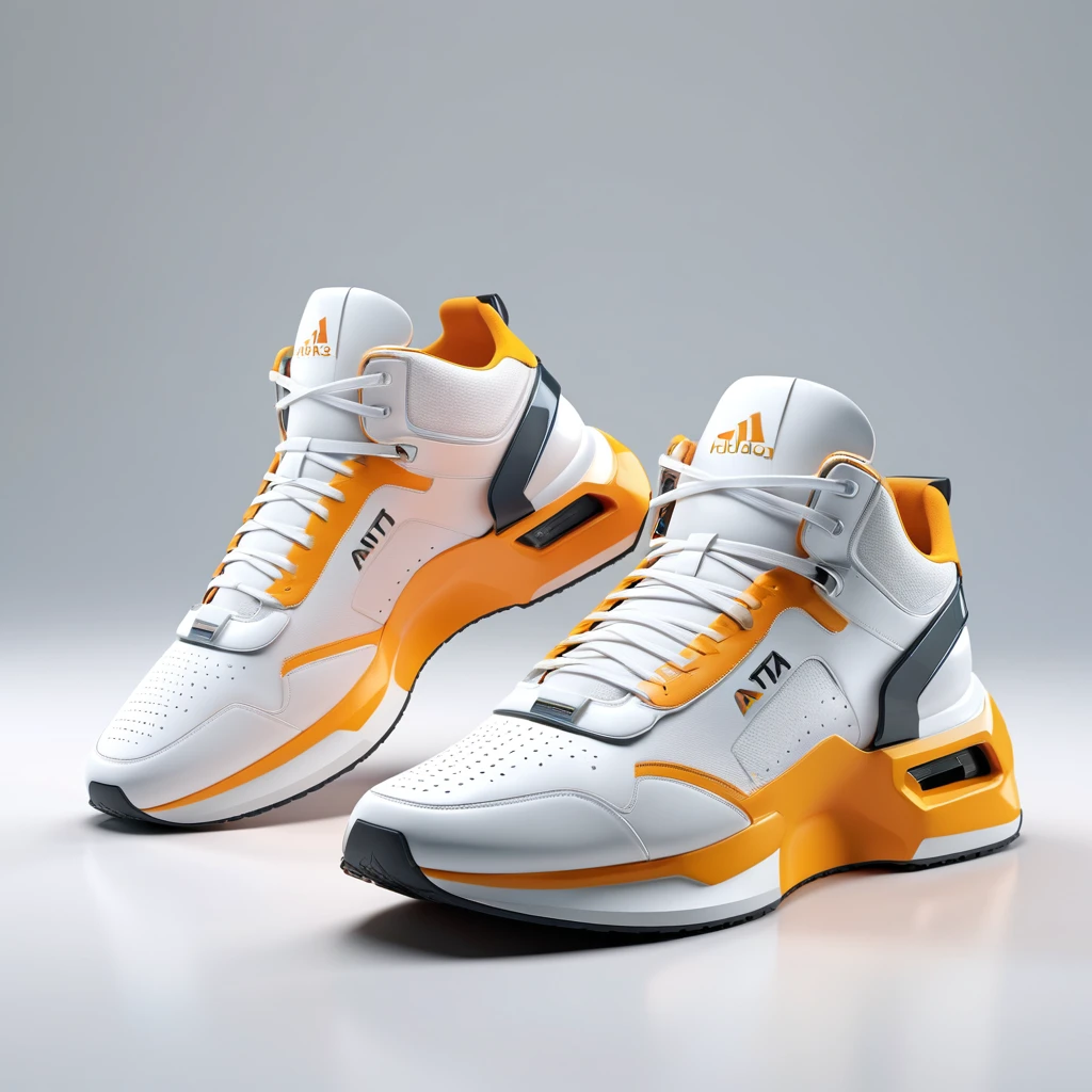 A master-level Anta sneaker design in future style,attractive color matching and outline,futuristic style,Individual object,a computer rendering,white_background,octane render,morphyrichards {masterpiece},{best quality},highres,8k,wlop,stunning,much detail,UHD,