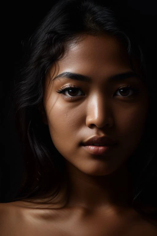 DEN_erzabelx_OF,
((headshot:1.1) portrait on a plain black background, (headshot:1.2), face focus, intricate (beautiful eyes:1.2), (wide open eyes:1.1), Big eyes, clean photo, circle lighting, high contrast:1.2),
bokeh, f1.4, 40mm, photorealistic, raw, 8k, textured skin, skin pores, intricate details <lora:epi_noiseoffset2:1>, epiCRealism