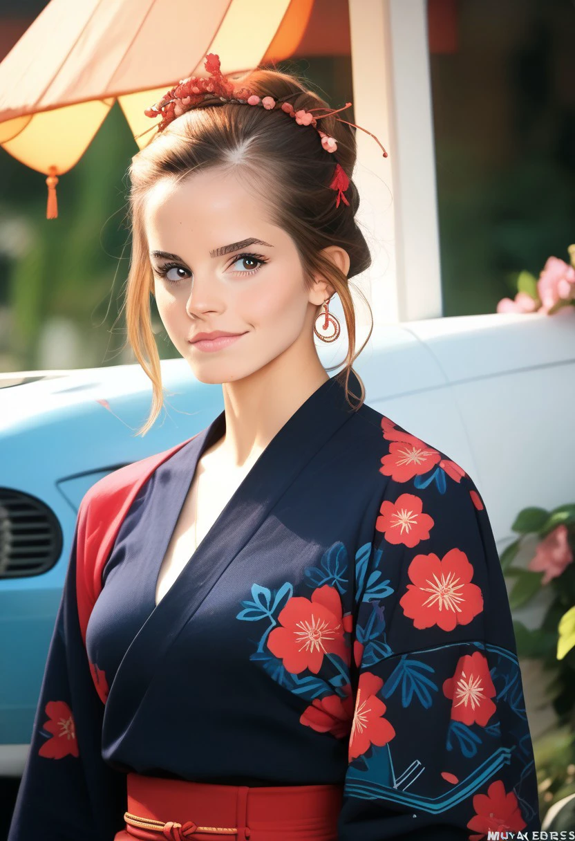 score_9, score_8_up, score_7_up, score_6_up, realistic, face of a woman dressed in a long kimono, bakcground a cherry blossom,emxwatson,