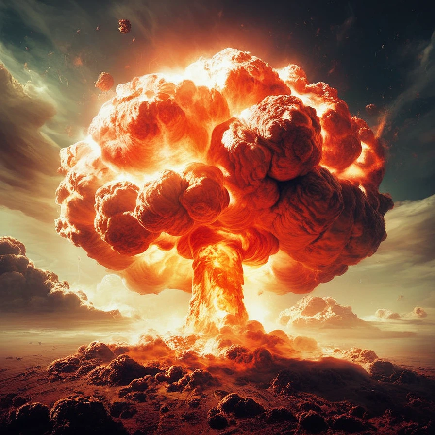 score_9, score_8_up, score_7_up, detailed background, realistic lighting,
1 girl, slim and fit, detailed eyes,
<lora:Nuclear_Explosion epoch10:1>, nuclear explosion, nuclear explosion in background,
on planet surface,
