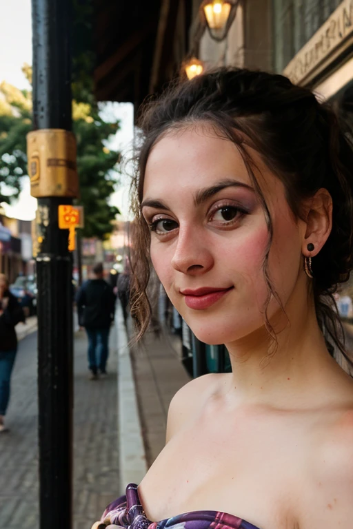 <lora:Christina:0.8>, full color portrait of a young woman, wearing a dress, in a crowded street, natural light, RAW photo, subject, 8k uhd, dslr, soft lighting, high quality, film grain, Fujifilm XT3