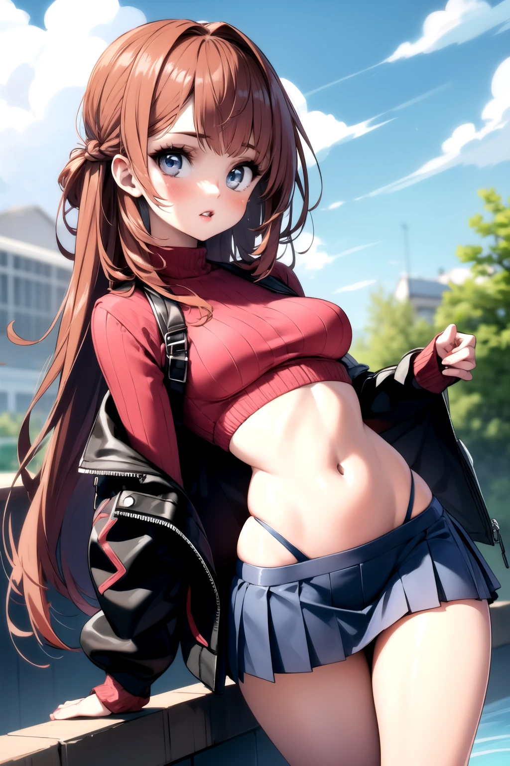 <lora:highleg_panties_v0.1:1> 
1girl, panties, crop top, pleated skirt, microskirt,, masterpiece, best quality, highly detailed