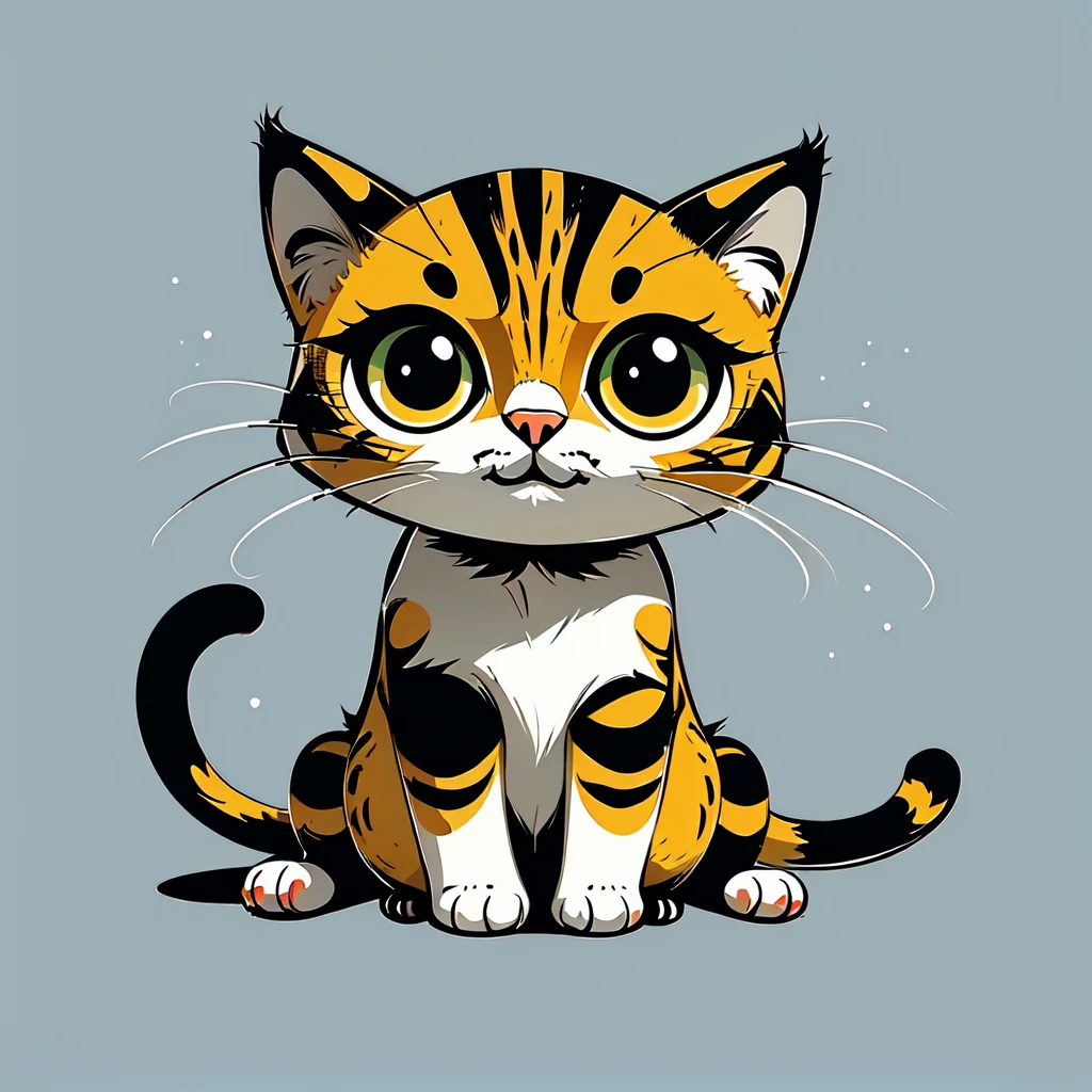 <lora:simple_cartoon_style:0.8>,
simple_cartoon, cat, :3,,2d,simple,drawing,cartoon,