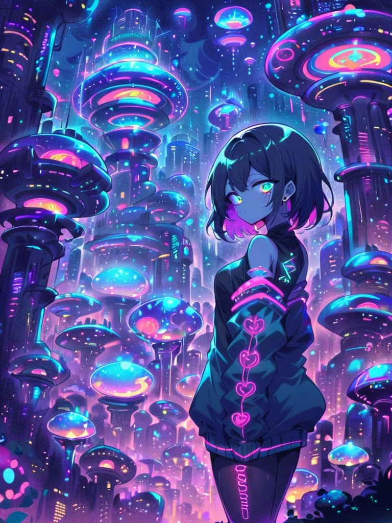 masterpiece,high resolution,
futuristic-city,1girl,solo,bubble design,city backround,night,neon,
,  <lora:futuristic_city-xl:0.6>