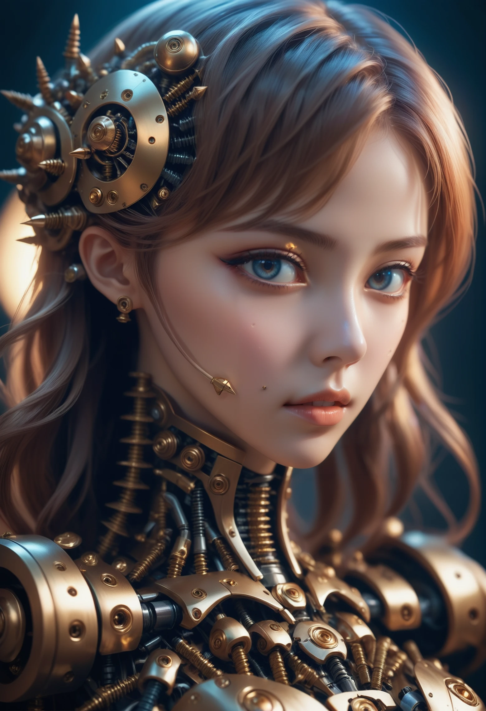 (((masterpiece))) , (((best quality))) , anime style, 2d, 8k anime video game cover, surreal, extreme close-up shot of a (elegant 1girl, solo:1.3) ,wearing costume, her costume has lots of intricate details and motives, Hurricane, shallow depth of field, Detailed illustration, fine detail, illustrious, full color,  detailed, dynamic , Jed-Screws, <lora:SteelScrewsStyle-000006:0.8>